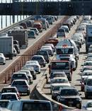 Traffic congestion on the Auckland Harbour Bridge, 2011. Photo / file.